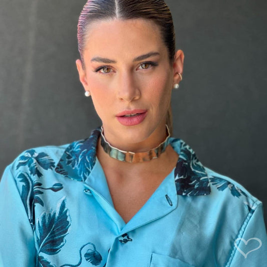 Choker Metal Amassado Folheada a Ouro 18k  Kristy