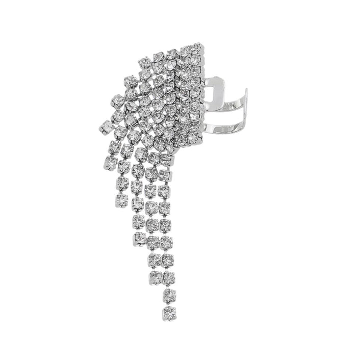 Piercing Piuka Niara Franja Strass Folheado em Ródio Branco