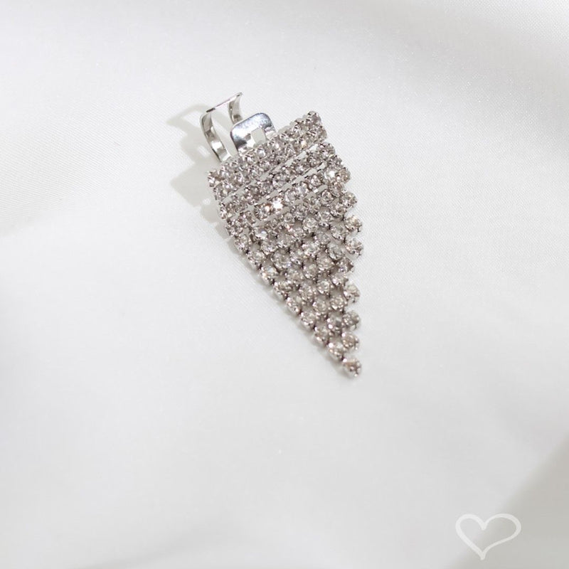 Piercing Piuka Niara Franja Strass Folheado em Ródio Branco