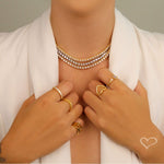 Colar Feminino Riviera Megan 45 cm Zircônias Folheada a Ouro 18k