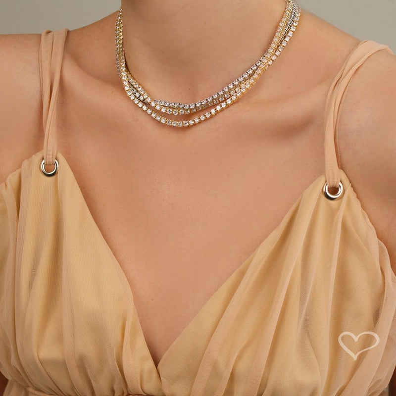 Colar Feminino Riviera Megan 45 cm Zircônias Folheada a Ouro 18k