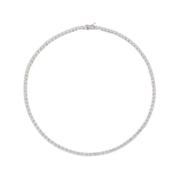 Colar Feminino Riviera Megan 45 cm Zircônias Folheado em Ródio Branco