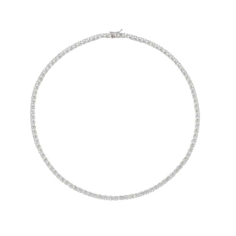 Colar Feminino Riviera Megan 45 cm Zircônias Folheado em Ródio Branco