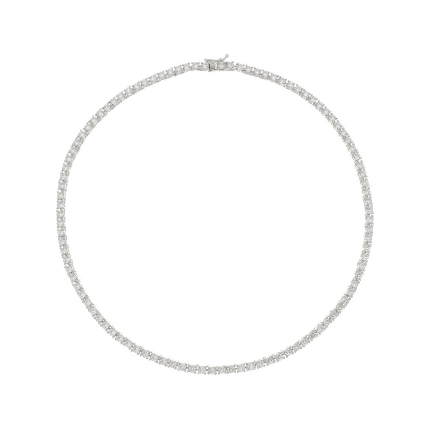 Colar Feminino Riviera Megan 45 cm Zircônias Folheado em Ródio Branco