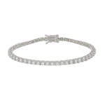 Pulseira Feminina Riviera Megan Zircônias Folheada em Ródio Branco