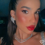 Brinco Ear Cuff Brigite Zircônias Franjas Folheado em Ródio Branco