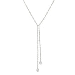 Colar Gravatinha Shine Zircônias Folheado em Ródio Branco