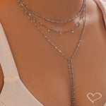 Colar Gravatinha Shine Zircônias Folheado em Ródio Branco