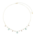 Colar Feminino Amie Zircônias Oval Acqua Folheado a Ouro 18k