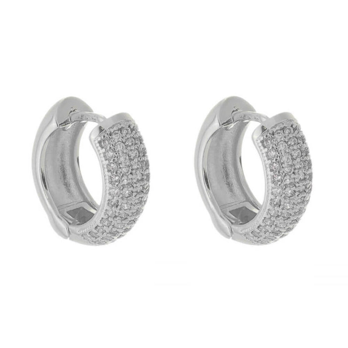 Brinco Piuka Argolinha Lívia P Zircônia Folheado em Ródio Branco