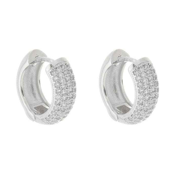 Brinco Argolinha Lívia M Zircônia Folheado em Ródio Branco