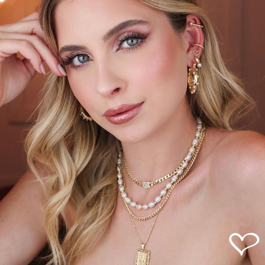 Colar Curto Anne Corrente Folheado a Ouro 18k
