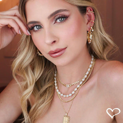 Colar Curto Anne Corrente Folheado a Ouro 18k