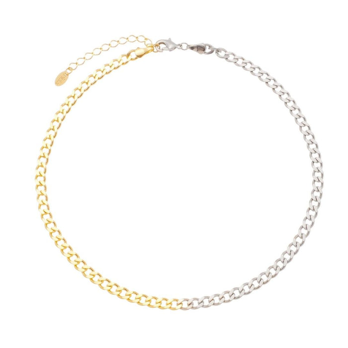 Choker Elos Groumet Folheada a Ouro 18k e Folheada em Ródio Branco Frida