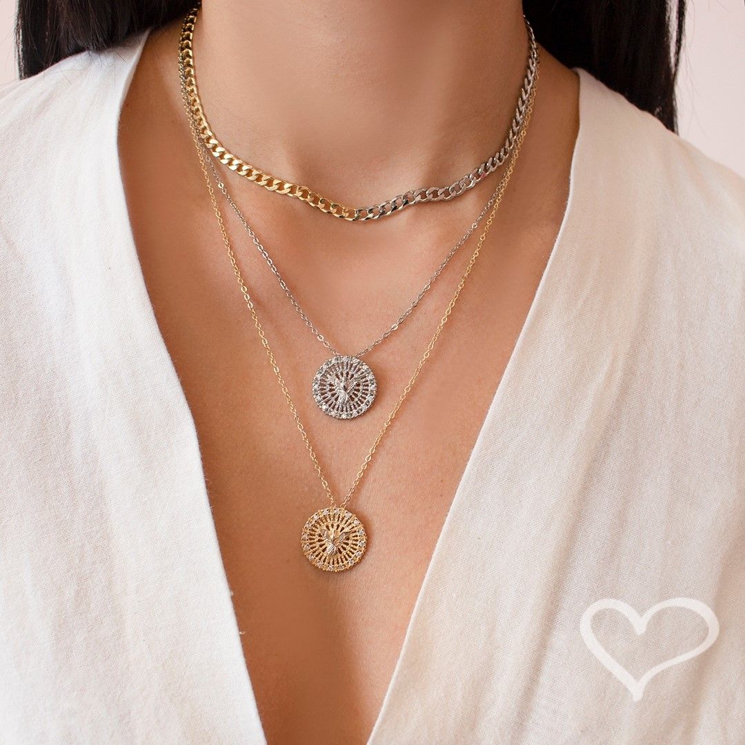 Choker Elos Groumet Folheada a Ouro 18k e Folheada em Ródio Branco Frida