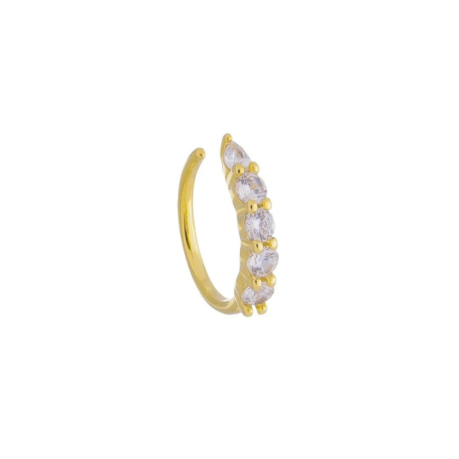 Piercing de Pressão Piuka Aurora Zircônias Folheado a Ouro 18k
