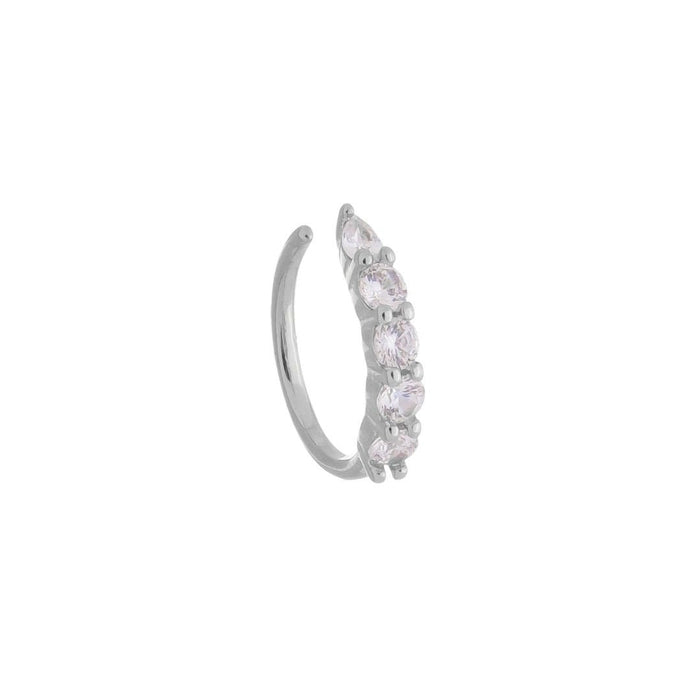 Piercing de Pressão Piuka Aurora Zircônias Folheado em Ródio Branco
