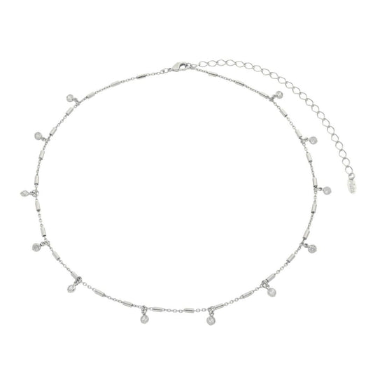 Choker Piuka Anne Zircônias Folheada em Ródio Branco