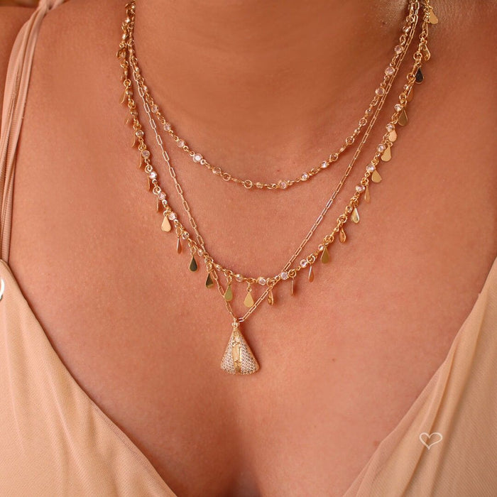 Colar Nossa Senhora Zircônias Folheado a Ouro 18k Piuka