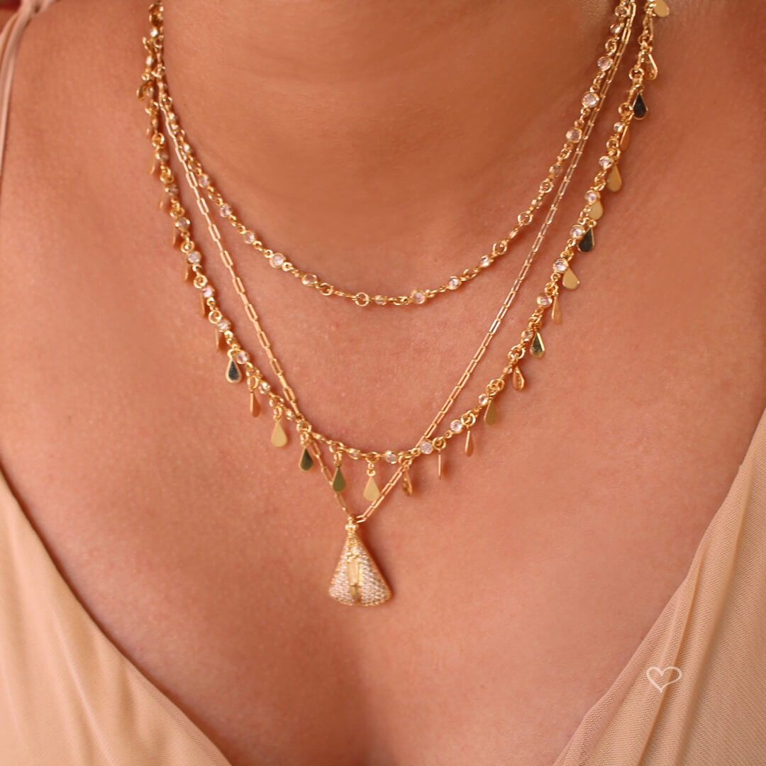 Colar Nossa Senhora Zircônias Folheado a Ouro 18k Piuka