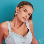 Brinco de Argola Torcida Carla Folheado em Ródio Branco