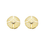 Brinco Piuka Angela Redondo Renda Mini Flor Folheado a Ouro 18k