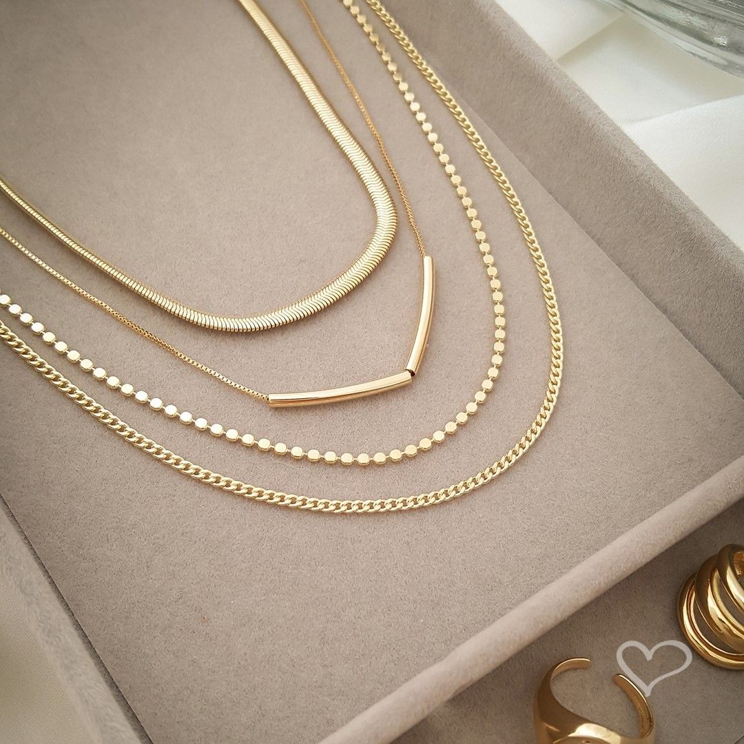 Mix de Colares Cecilia Folheado a Ouro 18k