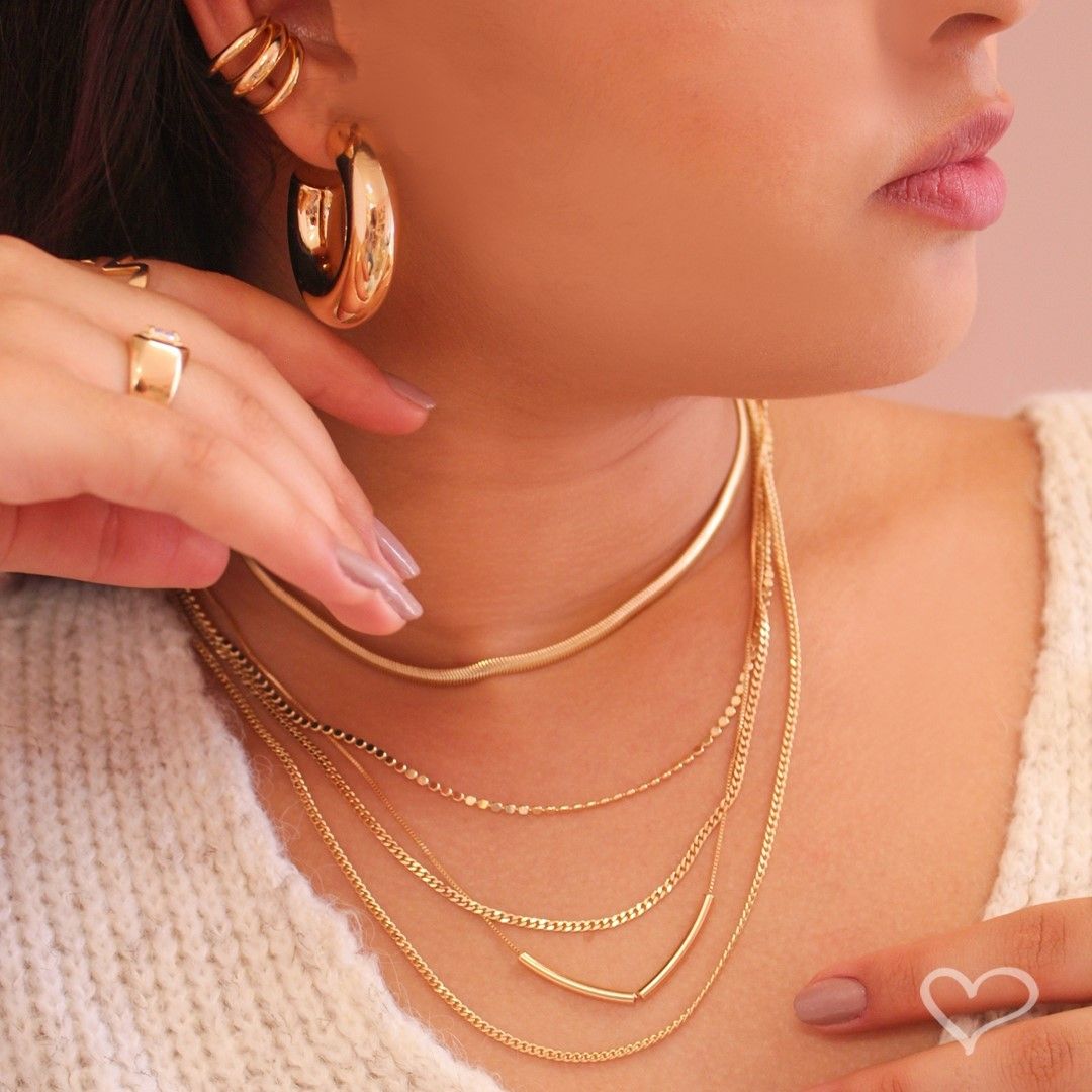 Mix de Colares Cecilia Folheado a Ouro 18k