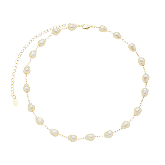 Choker Piuka Megan Pérolas Folheada a Ouro 18k