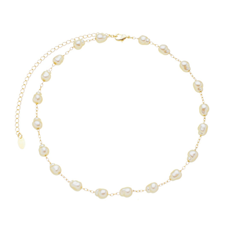 Choker Piuka Megan Pérolas Folheada a Ouro 18k