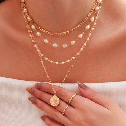 Choker Piuka Megan Pérolas Folheada a Ouro 18k