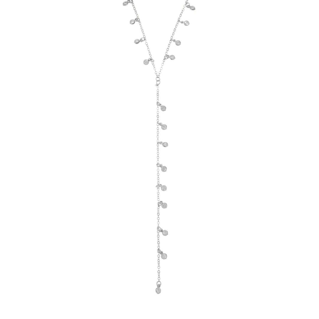 Colar Piuka Gravatinha Greta Zircônias Folheado em Ródio Branco