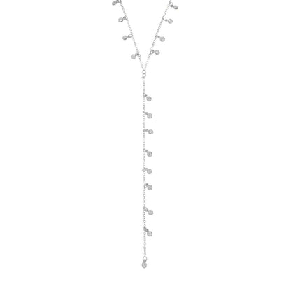 Colar Piuka Gravatinha Greta Zircônias Folheado em Ródio Branco
