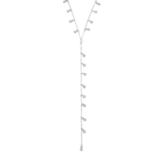 Colar Piuka Gravatinha Greta Zircônias Folheado em Ródio Branco