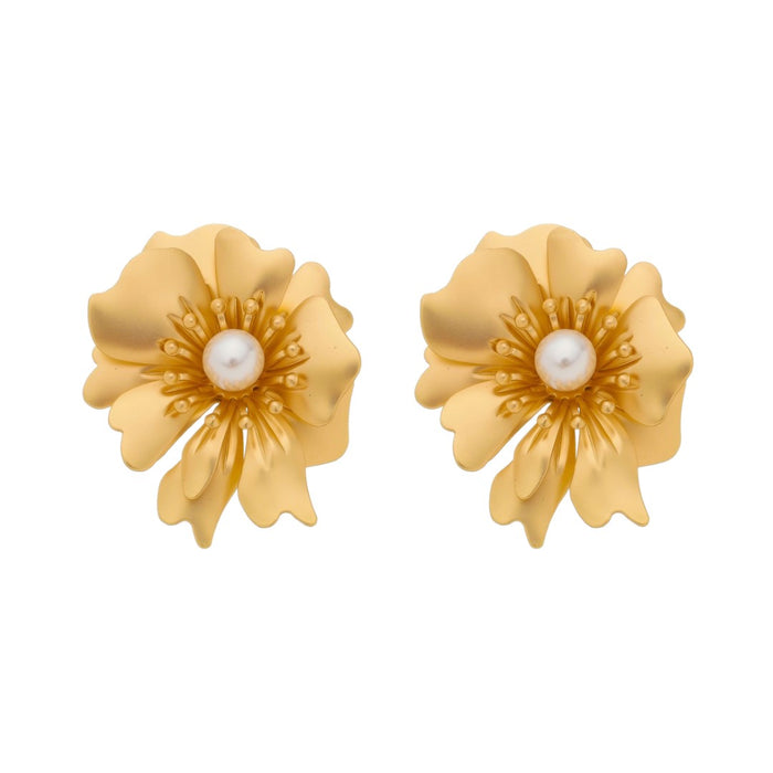 Brinco de Flor Dalia Dourado