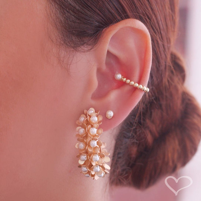 Brinco de Argola Flor Lirís Dourado