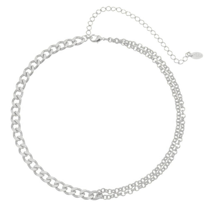 Choker Piuka Dakota Elos Português Folheado em Ródio Branco