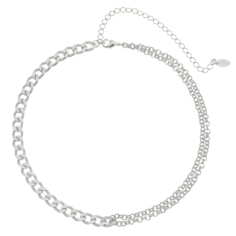 Choker Piuka Dakota Elos Português Folheado em Ródio Branco