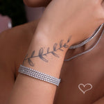 Pulseira Feminina Riviera Zircônias Prata 925 Banhada em Ródio Branco Eugene