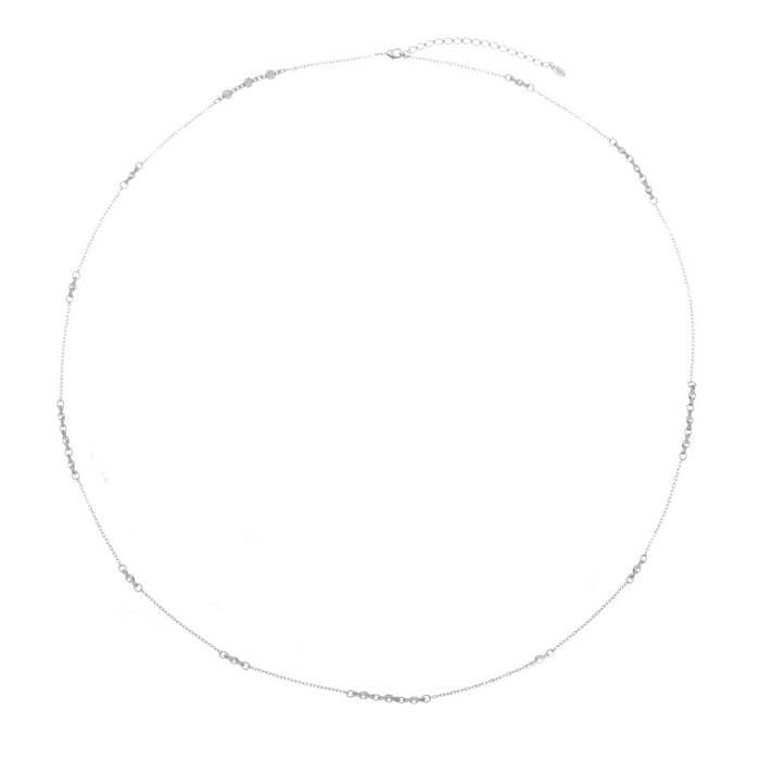 Belly Chain Lika Zircônias Folheado em Ródio Branco