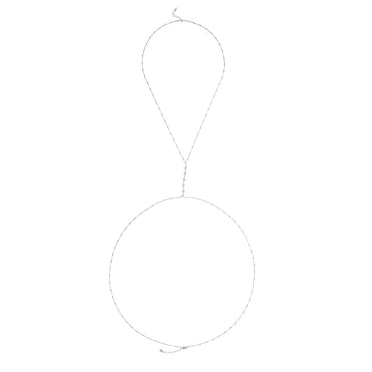 Body Chain Rachel Zircônias Folheado em Ródio Branco