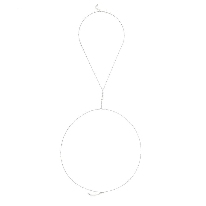 Body Chain Rachel Zircônias Folheado em Ródio Branco