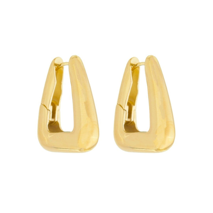 Brinco Argola Triangular Emily G Folheado a Ouro 18k