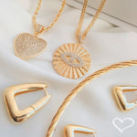 Brinco Argola Triangular Emily G Folheado a Ouro 18k