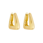 Brinco Argola Triangular Emily P Folheado a Ouro 18k