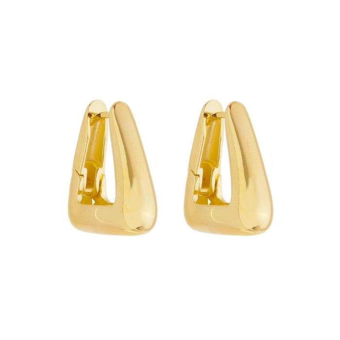 Brinco Argola Triangular Emily P Folheado a Ouro 18k