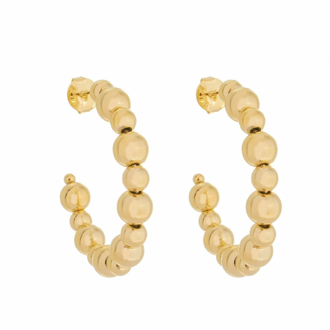 Brinco Argola Bolas Eduarda Folheado a Ouro 18k
