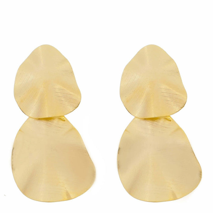 Brinco Maria Paula Texturizado Folheado a Ouro 18k