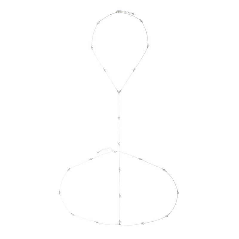 Body Chain Sienna Zircônias Folheado em Ródio Branco