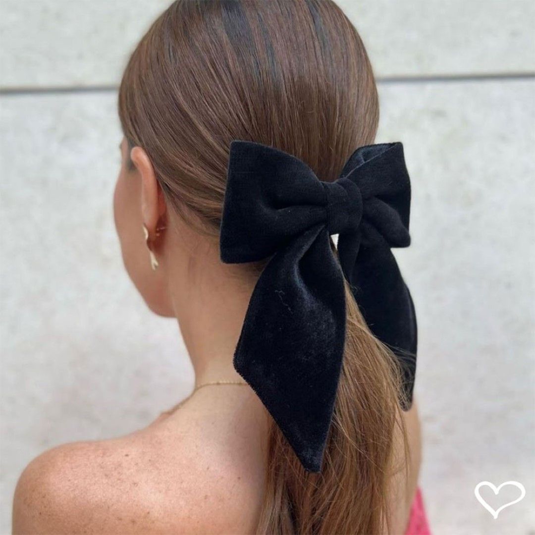 Laço de Cabelo Nat Veludo Alemão Preto